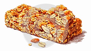 Granola Bars Food Vector Drawing with Outline