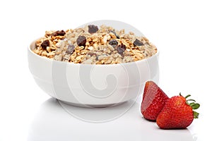 Granola breakfast on a bowl