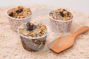 Granola in cupcake cases