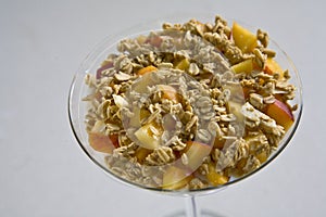 Granola and Peach Parfait