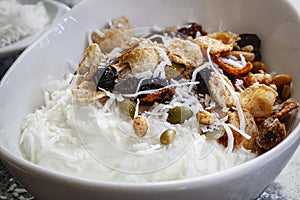 Granola with Yogurt and Shredded Coconut