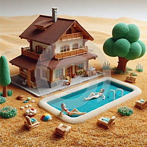 Granolandia una escena de verano en miniatura hecha con granos
