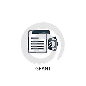 Grant icon. Simple element illustration