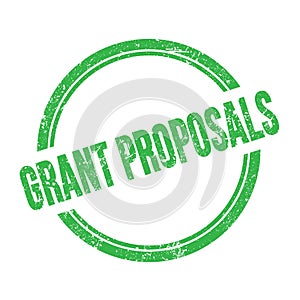 GRANT PROPOSALS text written on green grungy round stamp