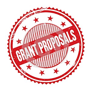 GRANT PROPOSALS text written on red grungy round stamp