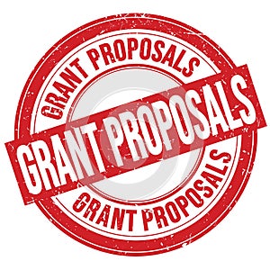 GRANT PROPOSALS text written on red round stamp sign