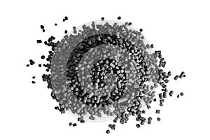 Granulated coal isolated on white background