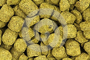 Granulated dried hops background