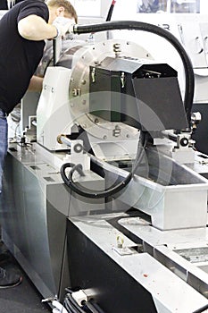 Granulator machines. A fragment of a plastic processing machine