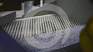 Granules pass through mesh emerging refined and uniform for production of new materials and products