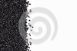 Granules of polypropylene, polyamide. Background. Plastic and polymer industry. Microplastic products.  Black circles are probes.