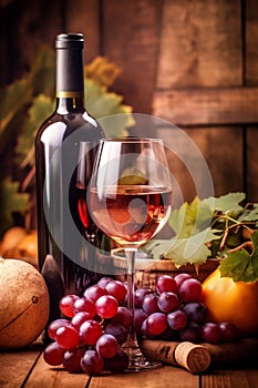 grape background alcohol glass beverage drink winery food wine bottle taste. Generative AI.