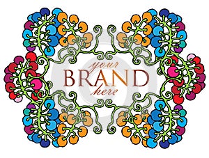 Grape border around the brand