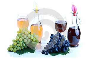 Grape cluster and wine