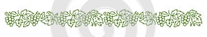 Grape floral ornament. Thick line pattern. Editable outline stroke. Vector line.