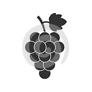 Grape fruit with leaf icon. Vector illustration on white background. Business concept Bunch of wine grapevine pictogram. photo