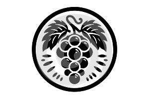 Grape fruit logo icon illustrations