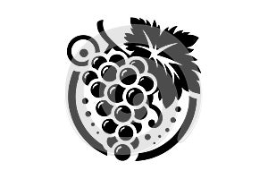 Grape fruit logo icon illustrations