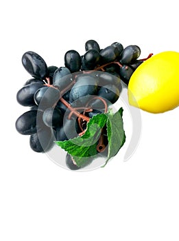Grape fruits with lemon. photo