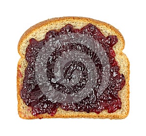 Grape jelly on wheat bread