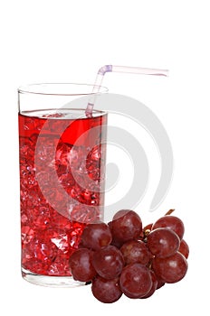 Grape juice with ice and fruit