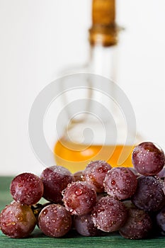 Grape seed oil in a glass jar