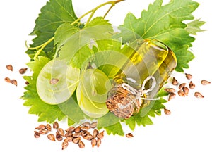 Grape seed oil and sliced grape