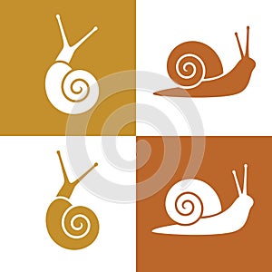 Grape snail logo. Isolated grape snail on white background