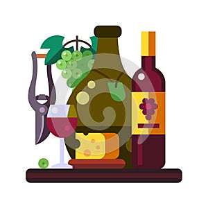 Grape still life ilustration