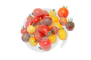 Grape tomato in a white background