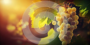 grape and vine vinegrape of sangiovese under sunlight autumn summer, AI Generated