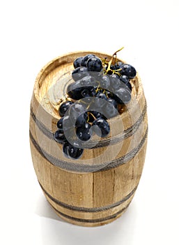 Grape on the wine barrel