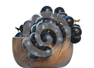 Grape in wooden vase