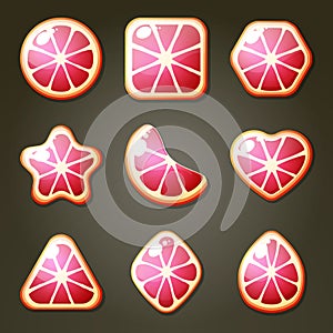 Grapefruit Candies For Match Three Game