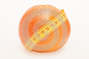 Grapefruit with centimeter