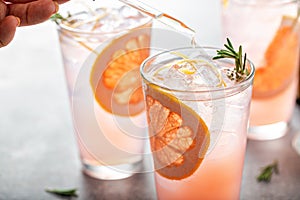 Grapefruit cocktail with rosemary with bitters