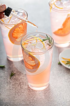 Grapefruit cocktail with rosemary with bitters