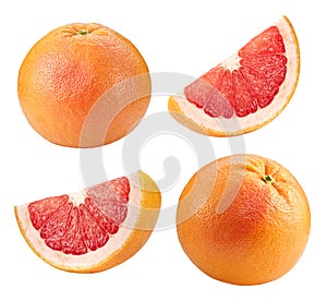 Grapefruit collection. Grapefruit clipping path