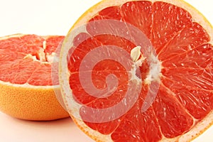 Grapefruit halves close-up