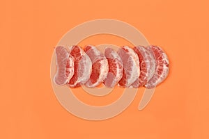 Grapefruit isolated on orange background