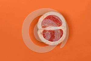 Grapefruit isolated on orange background