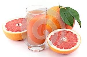 Grapefruit and juice . photo