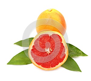 Grapefruit with leaves