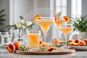Grapefruit Margarita frozen cocktail with rosemary, grapefruit juice and ice, generative AI