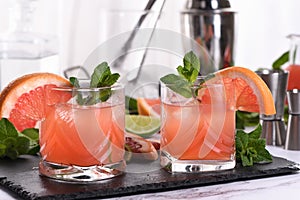 Grapefruit Pink Paloma with tequila