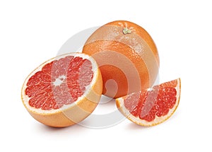 Grapefruit placed against a white background