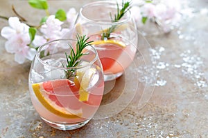 Grapefruit and rosemary drink