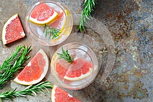 Grapefruit and rosemary drink