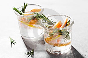 Grapefruit Rosemary Drink on Bright Background, Refreshing Cocktail