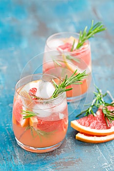 Grapefruit and rosemary gin cocktail, refreshing drink